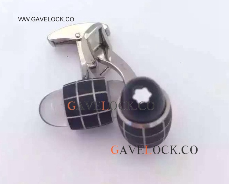 AAA Mont blanc Starwalker Cufflinks Steel & Black Rubber - Buy Replica For Father